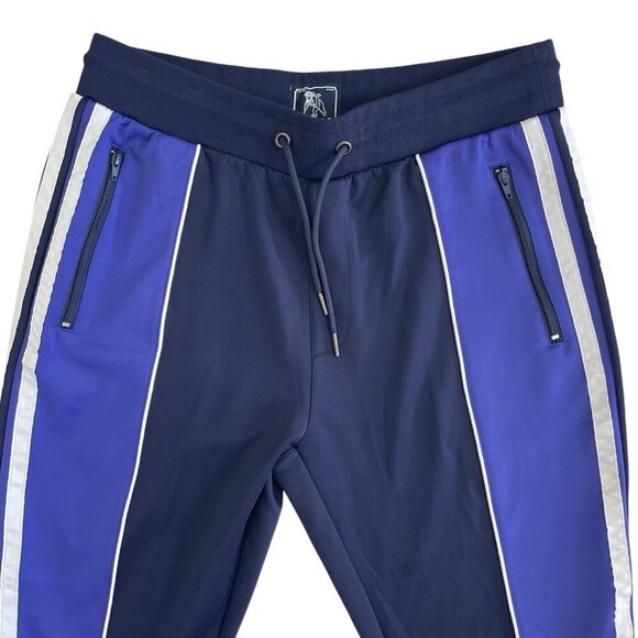 PRPS Mens Track Pants XL Navy Blue Sweatpant Joggers Zip Pockets Straight Leg - Picture 3 of 16